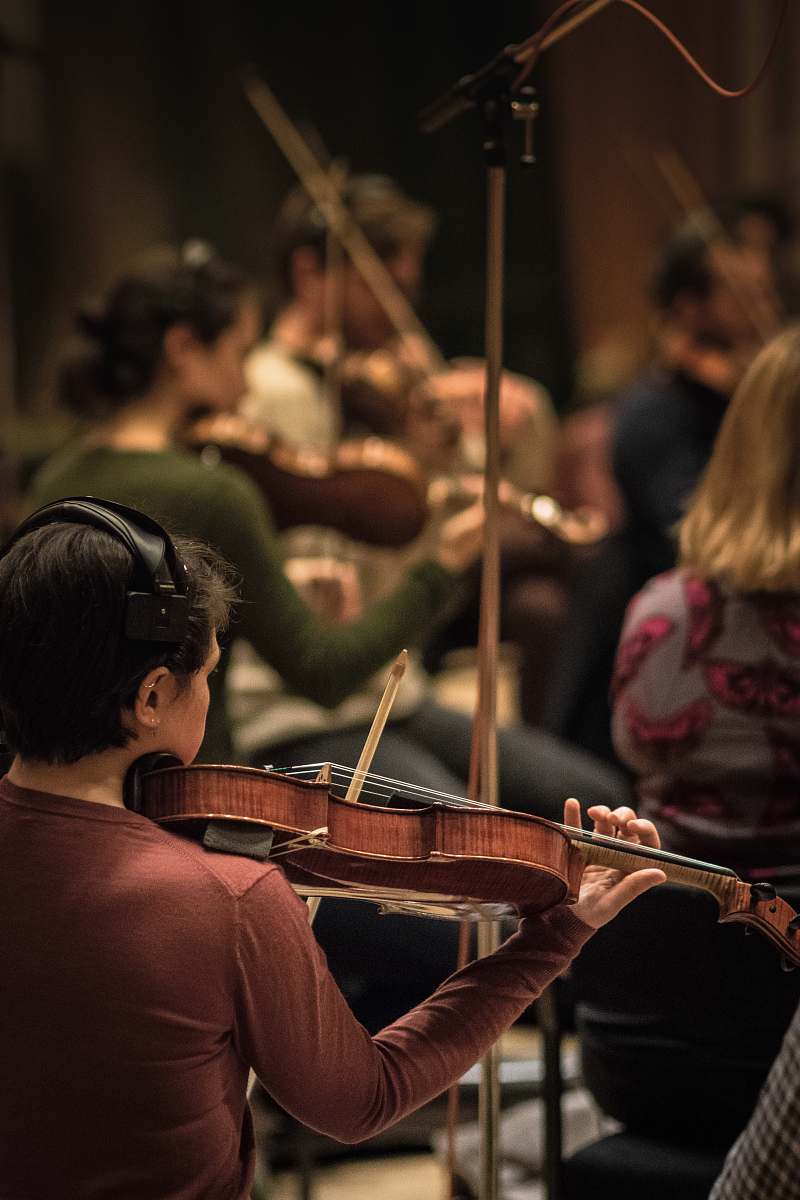 interior design person playing violin violin